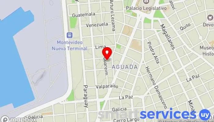 mapa de ACC Agencia Cuareim de Cargas Empresa de transporte por camión en Montevideo