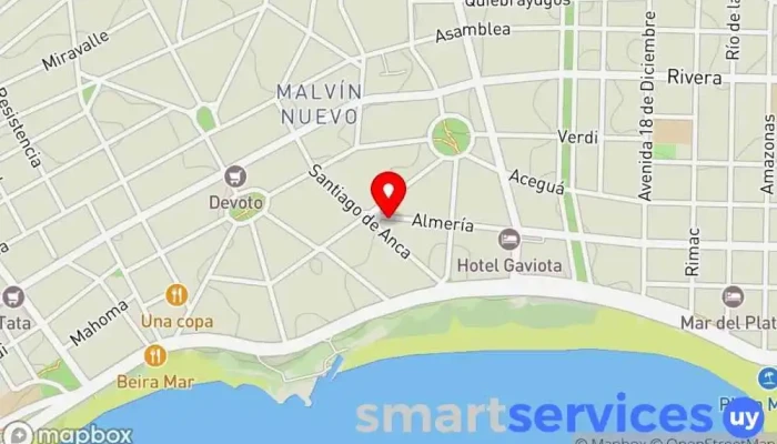 mapa de ADA Servicios Electricos Servicio de instalación eléctrica en Montevideo