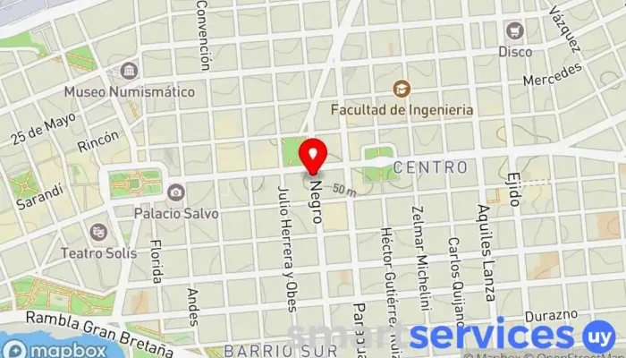 mapa de Aeromundo Agencia de viajes en Montevideo