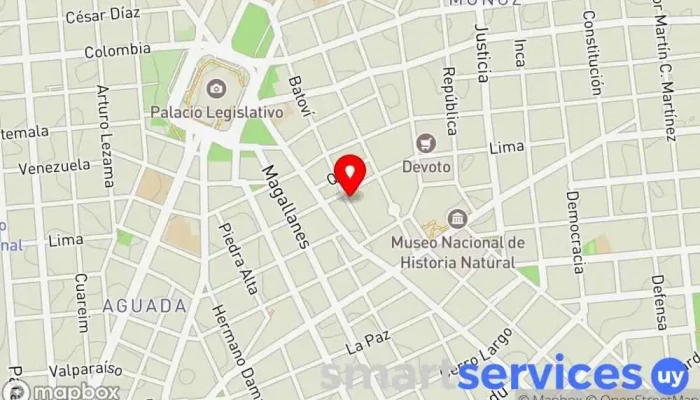 mapa de Agencia Batovi Servicio de transporte en Montevideo