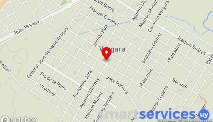 mapa de Agencia BPS Vergara Oficina de la Seguridad Social en Vergara