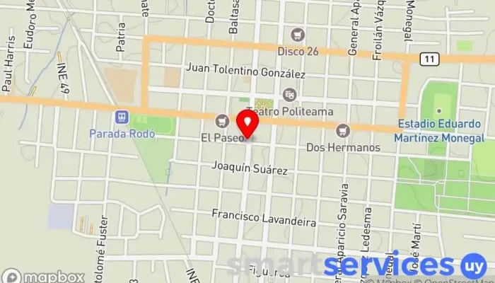 mapa de Agencia Copsa Servicio de transporte en Canelones