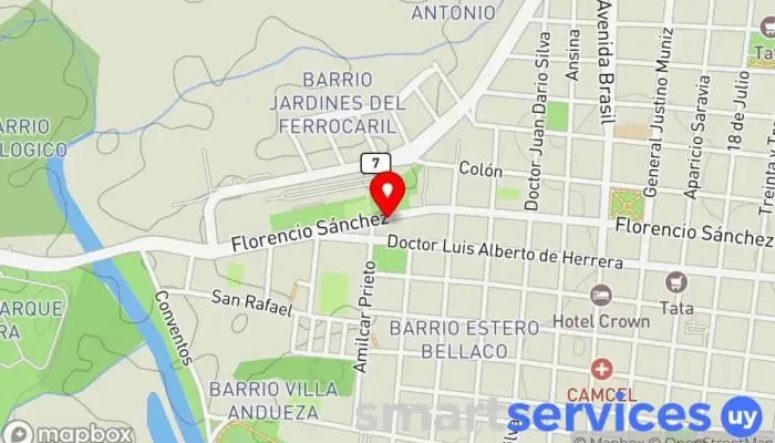 mapa de Agencia Cuareim Administración de loterías en Melo