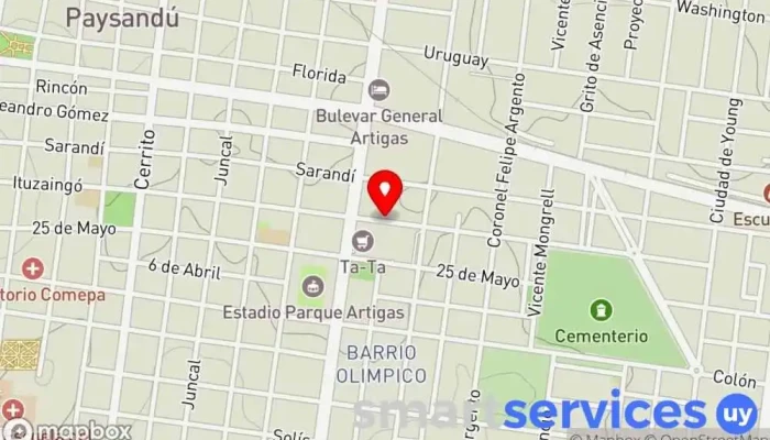 mapa de Agencia Cuaro Servicio de transporte en Paysandú