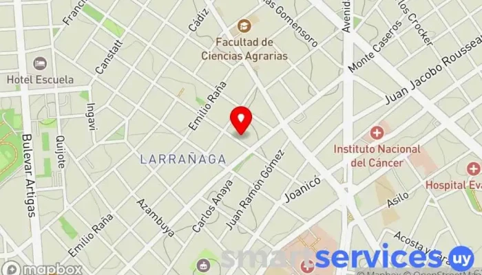 mapa de Agencia De Cargas Martín Fierro Empresa de transporte por camión, Servicio de mensajería en Montevideo
