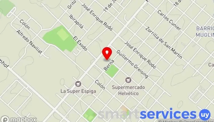 mapa de Agencia Nacional de Vivienda Oficina del Gobierno en Nueva Helvecia