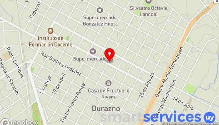 mapa de Agencia Nacional de Vivienda Oficina del Gobierno en Durazno