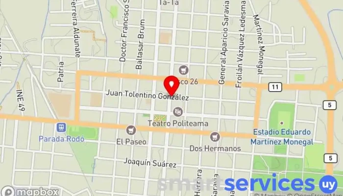mapa de Agencia Nacional de Vivienda Oficina del Gobierno en Canelones