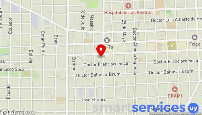 mapa de Agencia Núñez, Turil, Turismar Servicio postal en Las Piedras