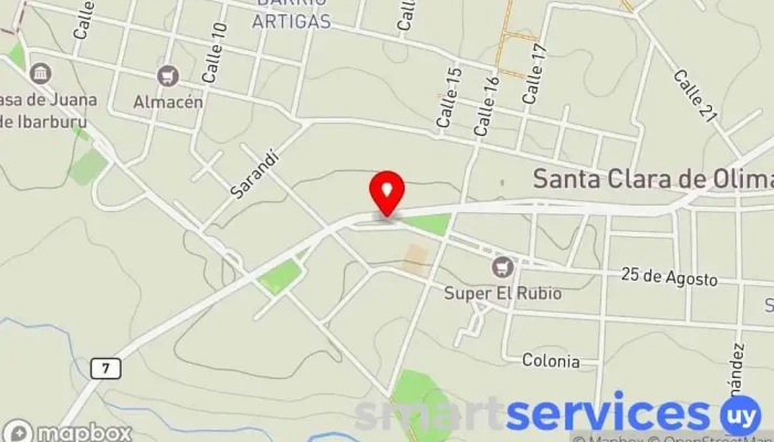 mapa de Agencia Turismar Santa Clara Agencia de viajes, Servicio de transporte en Santa Clara De Olimar