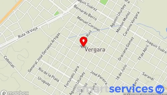 mapa de Agencia UES Vergara Servicio de logística en Vergara
