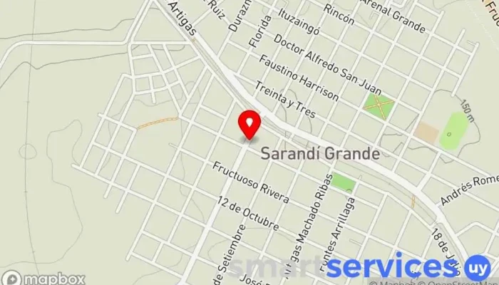 mapa de Agro Insumos Sarandí SRL Comercio en Sarandí Grande