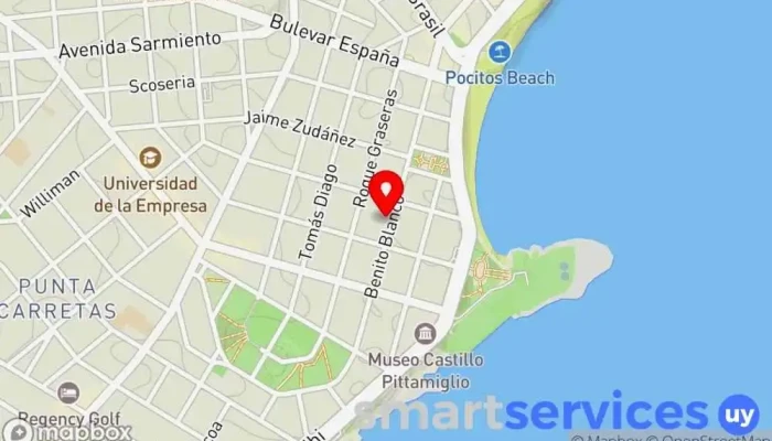 mapa de Airport Transfers Uruguay Servicio de lanzadera en Montevideo