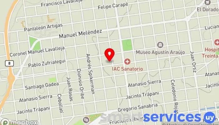 mapa de Ana Sofia Pedrozo - Treinta y tres Agencia de viajes en Treinta y Tres