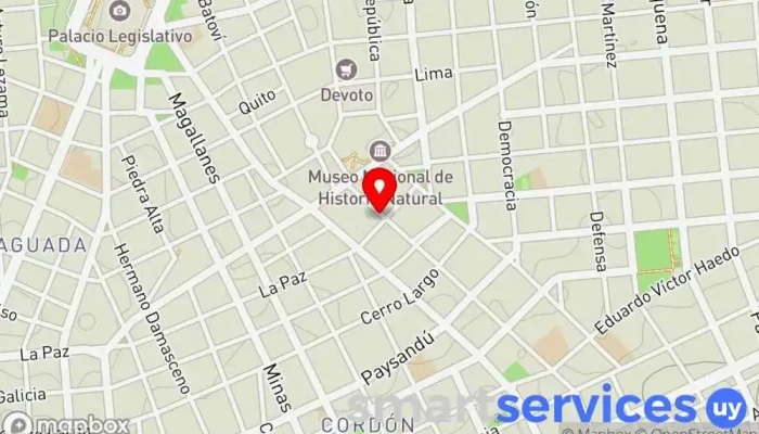 mapa de Arenal Grande y La Paz Bus stop en Montevideo