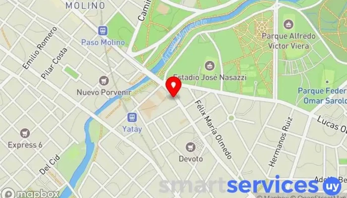 mapa de Athletic Fit Club (Antiguo Cine Alcazar) Club, Gimnasio, Gimnasio de boxeo Muay Thai en Montevideo