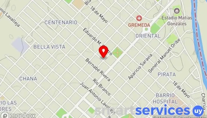 mapa de Automotora del Cuareim Concesionario de automóviles en Artigas