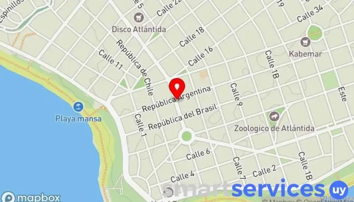 mapa de Av. Artigas Y Rep. Argentina Agencia Copsa Atlantida Bus stop en Atlántida