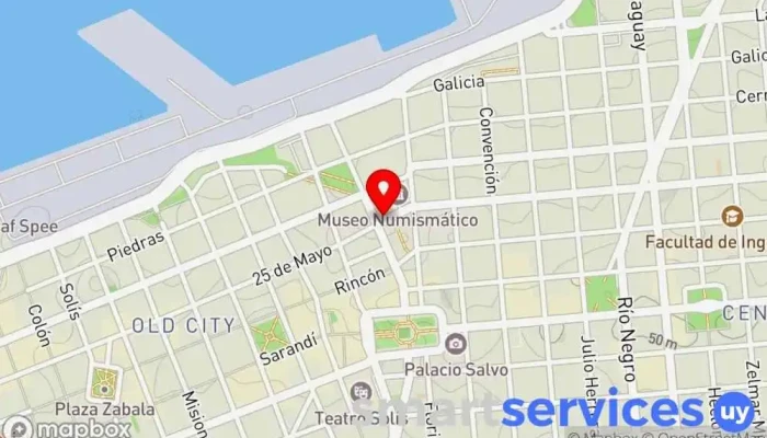 mapa de Av. Uruguay Y Ciudadela Bus stop en Montevideo