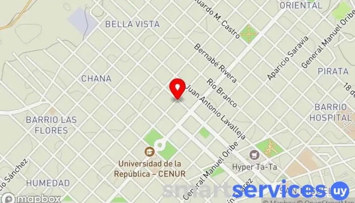 mapa de AZÁ Agencia inmobiliaria, Compañía de seguros en Artigas