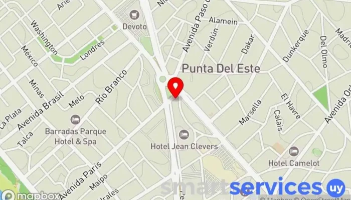 mapa de Banco Itaú, Agencia Roosvelt Banco en Punta del Este