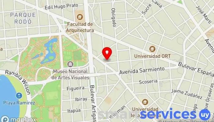 mapa de B&B Remises Srl. Servicio de lanzadera, Servicio de transporte en Montevideo