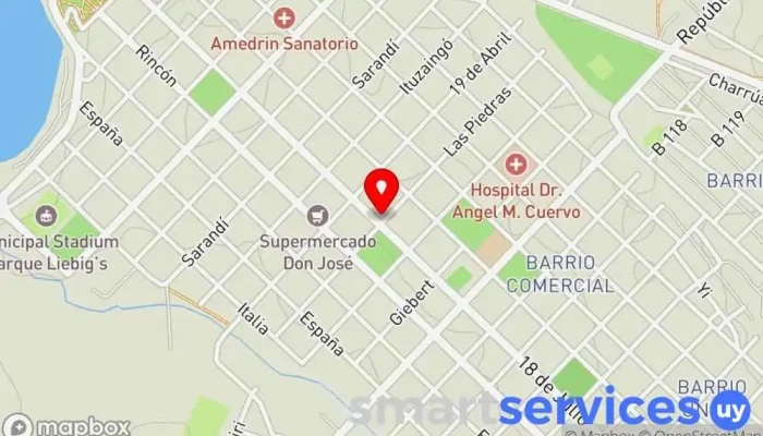 mapa de Bertinat Propiedades Agencia inmobiliaria en Fray Bentos