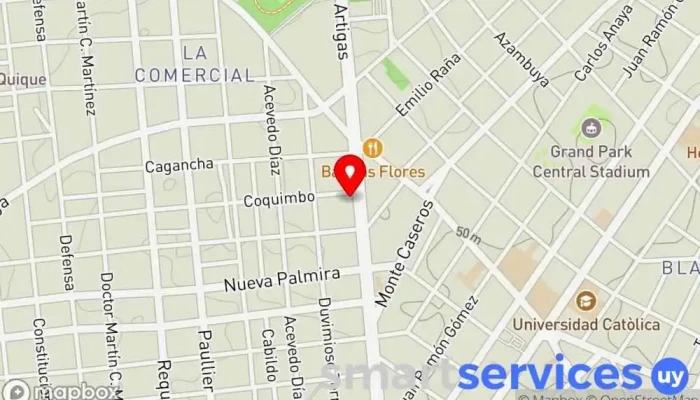 mapa de BLANCO TOUR (Uruguay) Agencia de visitas turísticas, Servicio de transporte en Montevideo