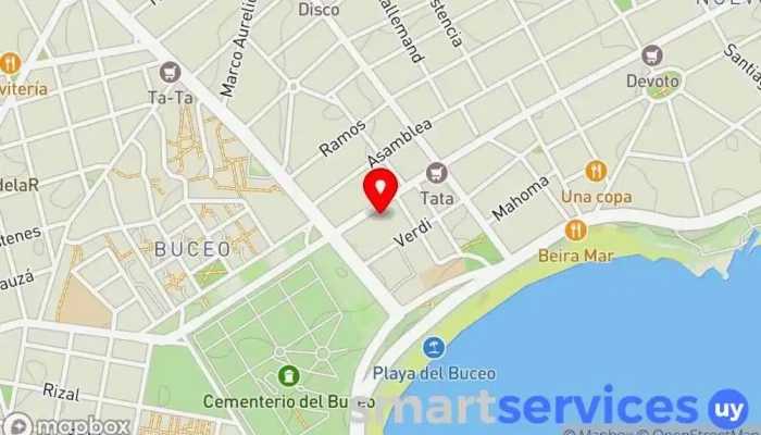 mapa de Bonilla Neumáticos Tienda de neumáticos en Montevideo