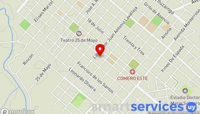mapa de Boost uy Agencia de marketing, Diseñador de sitios web en Rocha