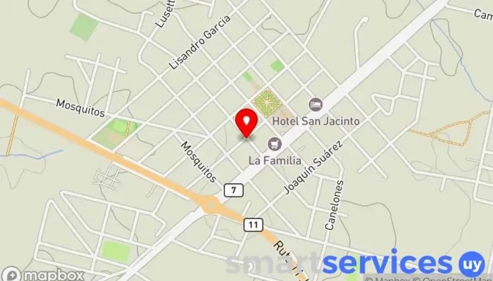 mapa de BPS | Agencia de San Jacinto Oficinas de empresa en San Jacinto