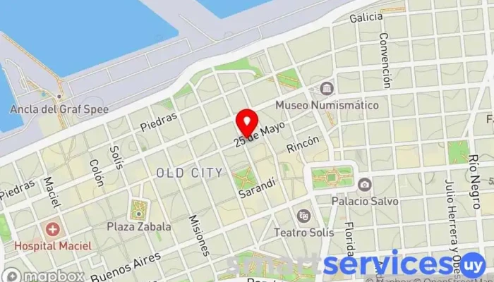 mapa de Buquebus Turismo Agencia de viajes en Montevideo