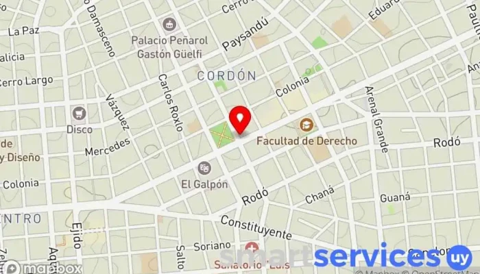 mapa de Cambio 18 Institución financiera, Oficina de cambio de divisas en Montevideo