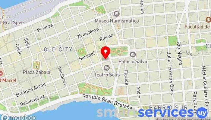 mapa de Campomar Viajes Agencia de viajes en Montevideo