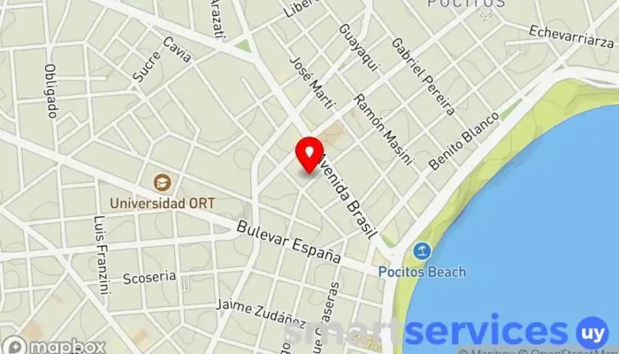 mapa de Carrasco Viajes Suc. Pocitos Agencia de viajes en Montevideo