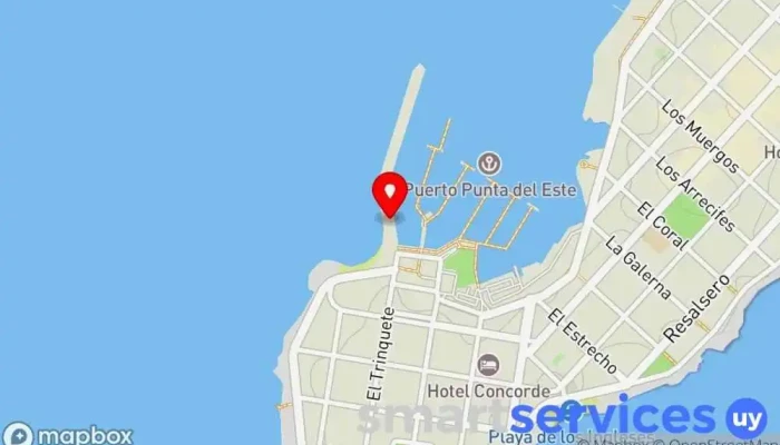 mapa de Catamarán Oceanía Oficinas de empresa, Agencia de excursiones en barco en Punta del Este