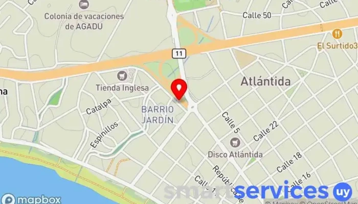mapa de Centro de Informacion Turistica Centro de visitantes en Atlántida