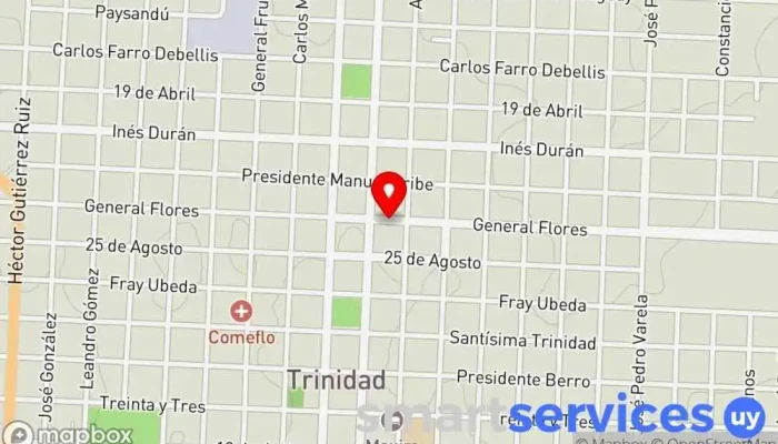mapa de Centro Pyme Flores Oficina del Gobierno en Trinidad