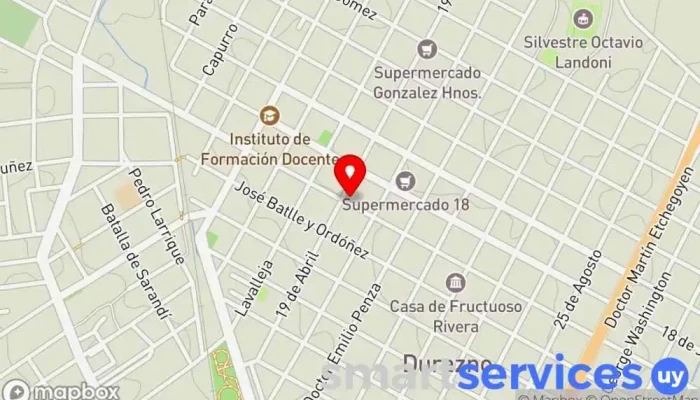 mapa de Centro Técnico de Empleo y Formación Profesional (INEFOP) Centro de empleo en Durazno