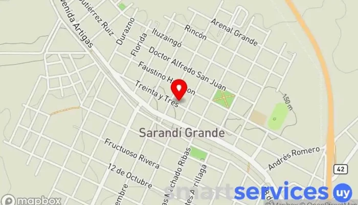 mapa de Centro Veterinario Regional Veterinario en Sarandí Grande