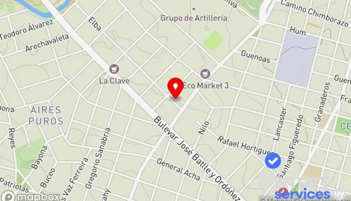 mapa de Cerrajeria 24hs Damian Peña Herrero en Montevideo