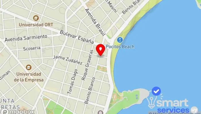 mapa de Cerrajería Coaik Pocitos Servicio de duplicación de llaves en Montevideo