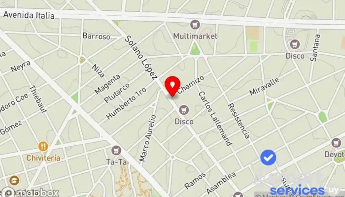 mapa de Cerrajeria Morales Cerrajero en Montevideo