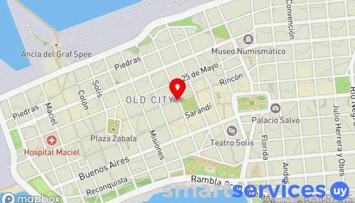 mapa de Christophersen S.A. Comercio, Organización no gubernamental en Montevideo