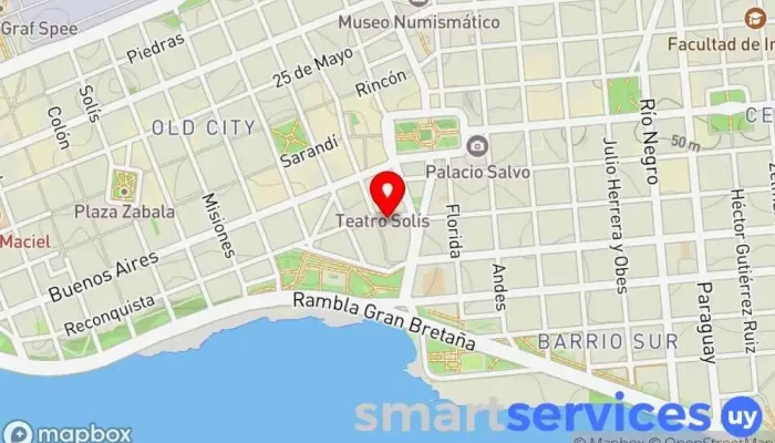 mapa de Cinemateca Uruguaya Cine en Montevideo
