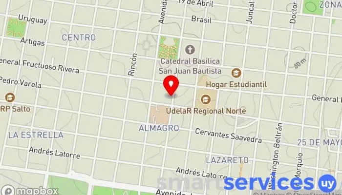 mapa de Círculo 25 Su Servicio de TAXI Servicio de taxis en Salto