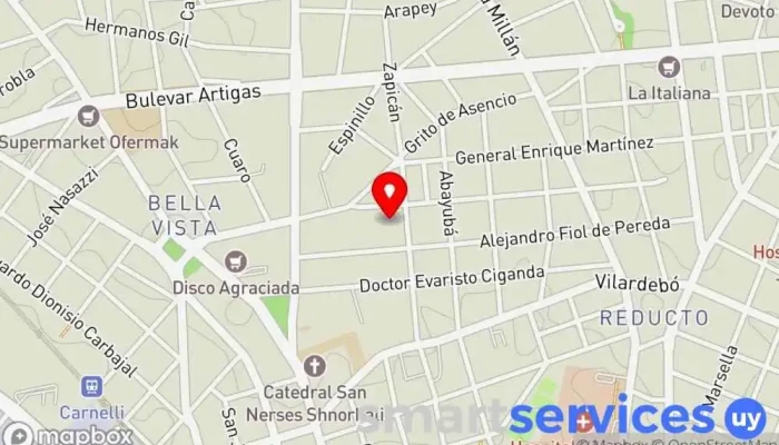 mapa de CITA S.A. Servicio de envíos, Servicio de transporte en Montevideo