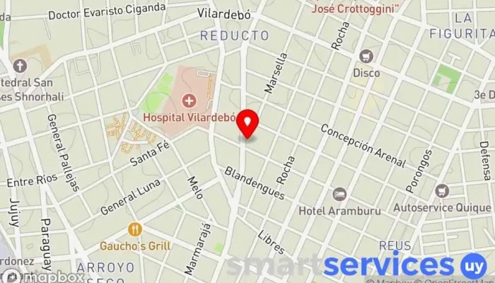 mapa de CLARO Oficinas de empresa en Montevideo