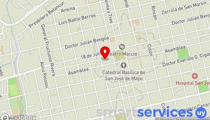 mapa de CO-LAVORA Agencia de alquiler de espacios para oficinas en San José de Mayo