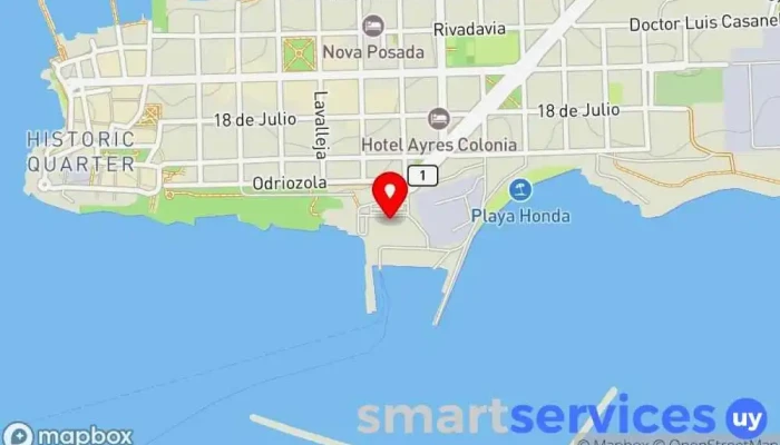 mapa de Colonia Express Servicio de ferry en Col. del Sacramento